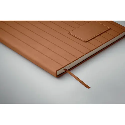 Block notes A5 in PU fumé riciclato e fogli a righe in carta riciclata