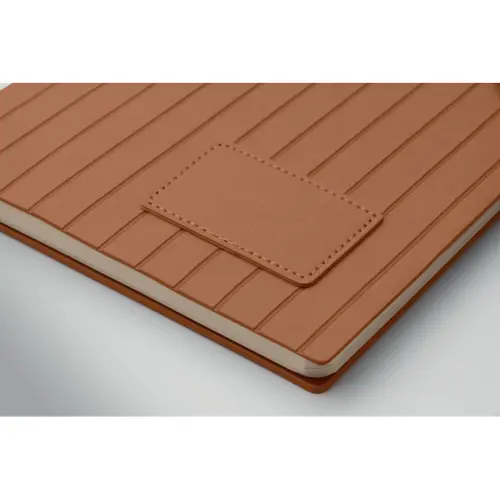 Block notes A5 in PU fumé riciclato e fogli a righe in carta riciclata