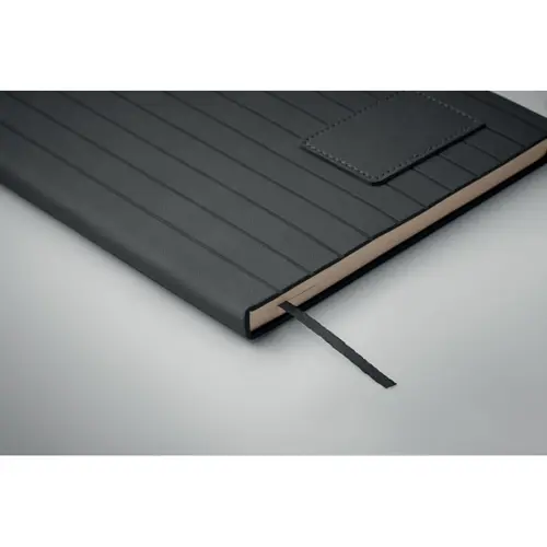 Block notes A5 in PU fumé riciclato e fogli a righe in carta riciclata