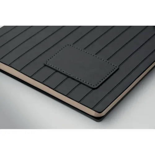 Block notes A5 in PU fumé riciclato e fogli a righe in carta riciclata