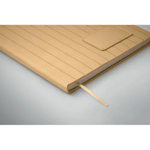 Block notes A5 in PU fumé riciclato e fogli a righe in carta riciclata