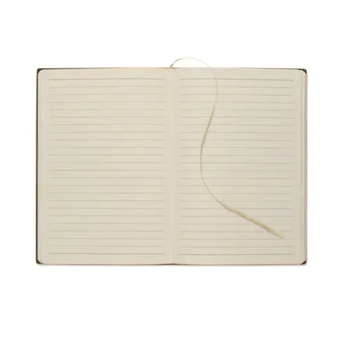 Block notes A5 in PU fumé riciclato e fogli a righe in carta riciclata