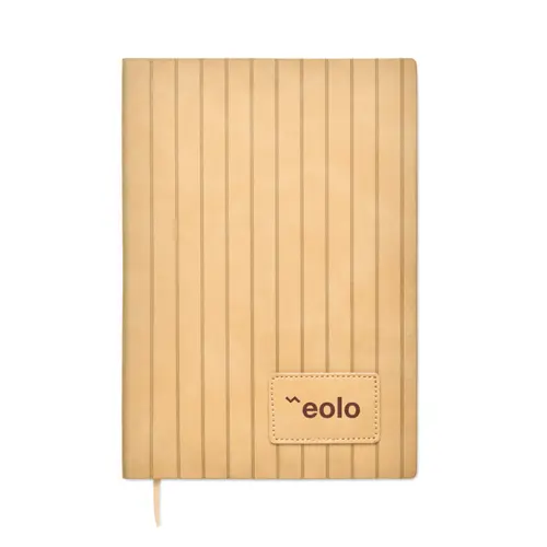 Block notes A5 in PU fumé riciclato e fogli a righe in carta riciclata