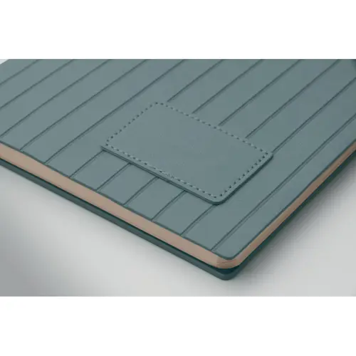 Block notes A5 in PU fumé riciclato e fogli a righe in carta riciclata