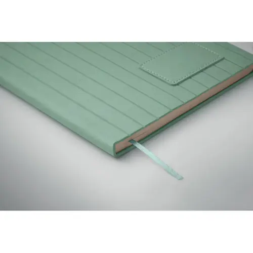 Block notes A5 in PU fumé riciclato e fogli a righe in carta riciclata