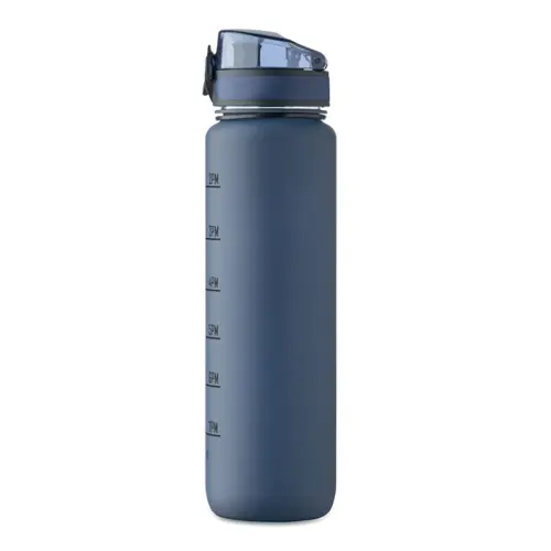 Borraccia sportiva RPET da 1L con indicatori di tempo motivazionali e coperchio flip top