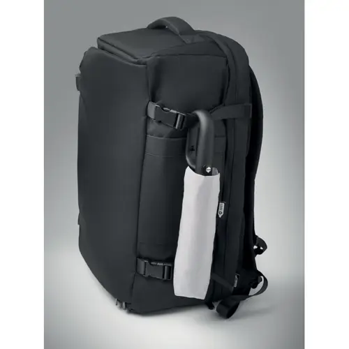 Ombrello antivento automatico in apertura e chiusura in RPET 190T struttura fibra di vetro manico con moschettone da 21"