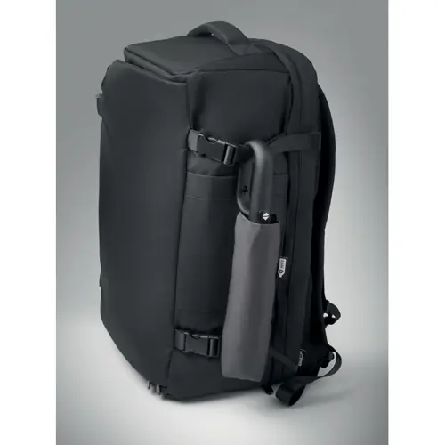 Ombrello antivento automatico in apertura e chiusura in RPET 190T struttura fibra di vetro manico con moschettone da 21"