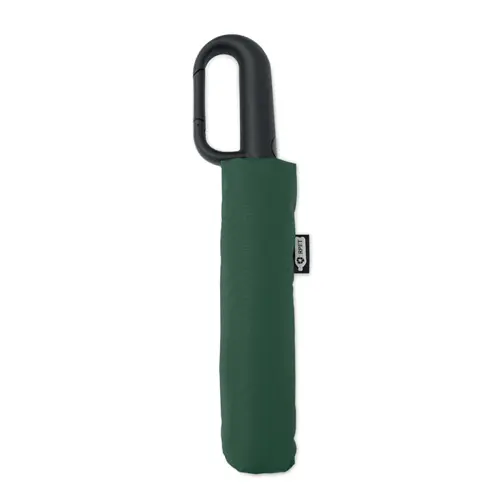 Ombrello antivento automatico in apertura e chiusura in RPET 190T struttura fibra di vetro manico con moschettone da 21"
