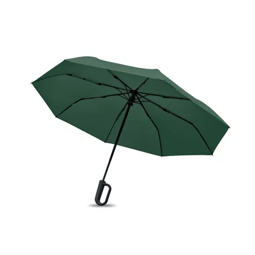 Ombrello antivento automatico in apertura e chiusura in RPET 190T struttura fibra di vetro manico con moschettone da 21"