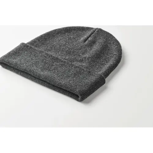 Berretto unisex lavorato a maglia con bordino in poliestere elasticizzato e acrilico