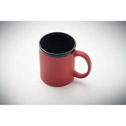 Tazza in ceramica con rivestimento sof touch e bordo e interno nero da 300ml