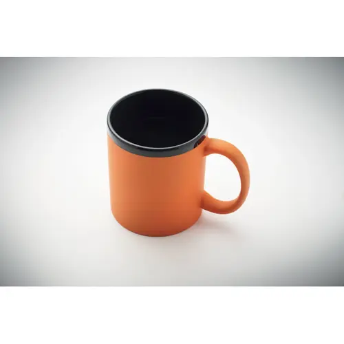 Tazza in ceramica con rivestimento sof touch e bordo e interno nero da 300ml