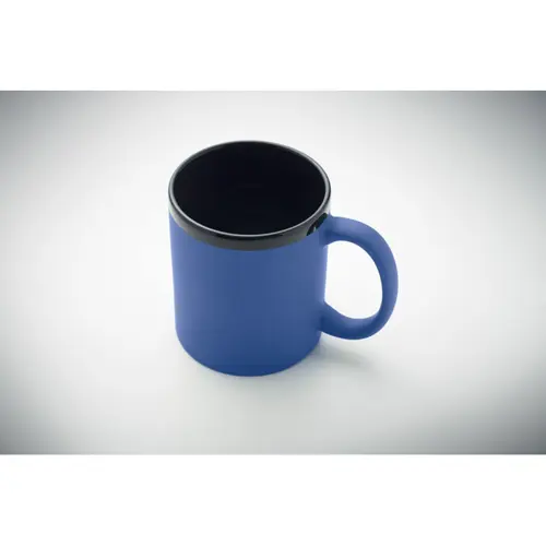 Tazza in ceramica con rivestimento sof touch e bordo e interno nero da 300ml