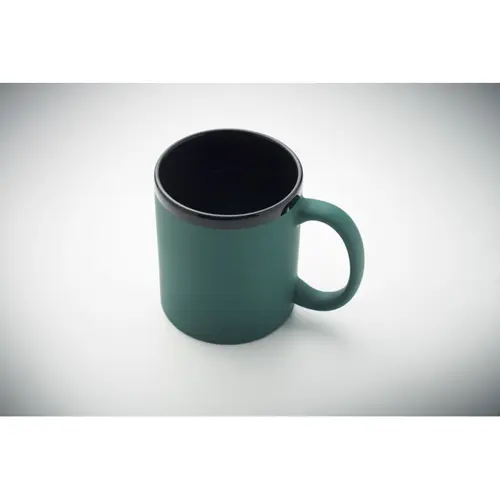 Tazza in ceramica con rivestimento sof touch e bordo e interno nero da 300ml