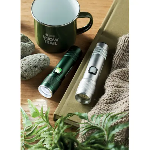 Torcia COB ricaricabile ed espandibile in alluminio riciclato