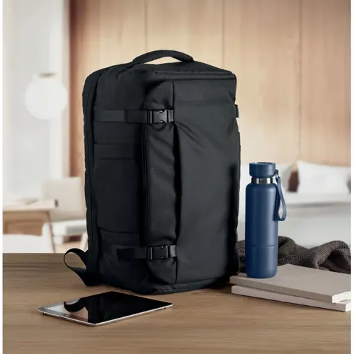 Zaino borsa da viaggio in RPET con spazio imbottito per laptop 17 pollici 34x23x52cm