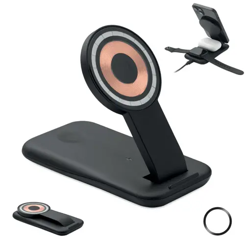 Caricatore wireless magnetico 3 in 1 pieghevole da 15W