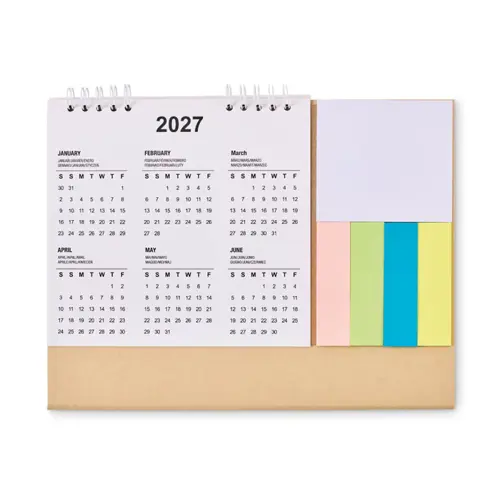 Calendario da tavolo di 4 anni con 3 foglietti adesivi e memopad