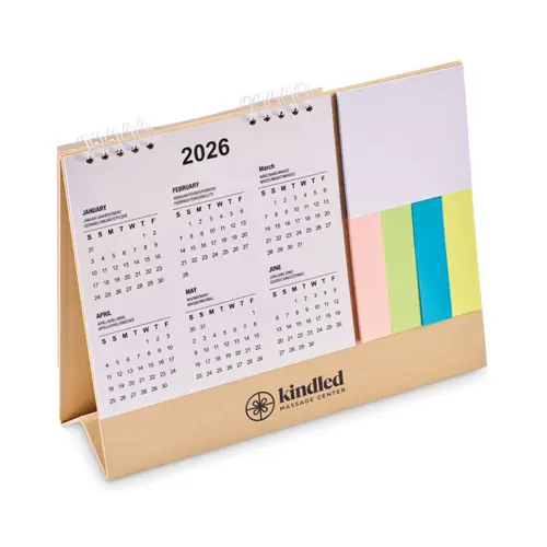 Calendario da tavolo di 4 anni con 3 foglietti adesivi e memopad
