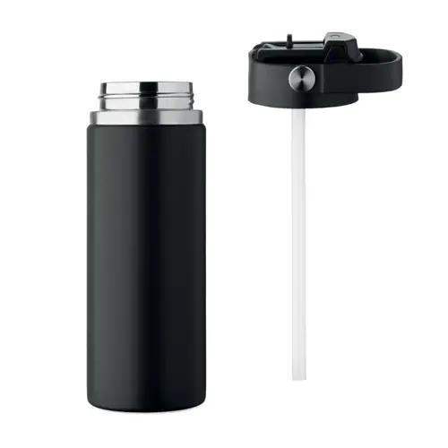 Borraccia doppio strato in acciao inox riciclato con cannuccia 500ml