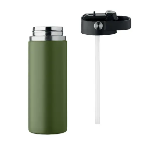 Borraccia doppio strato in acciao inox riciclato con cannuccia 500ml