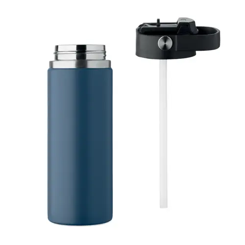 Borraccia doppio strato in acciao inox riciclato con cannuccia 500ml