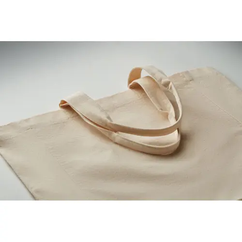 Shopper in cotone a soffietto con manici corti da 220gr 38x15x35cm