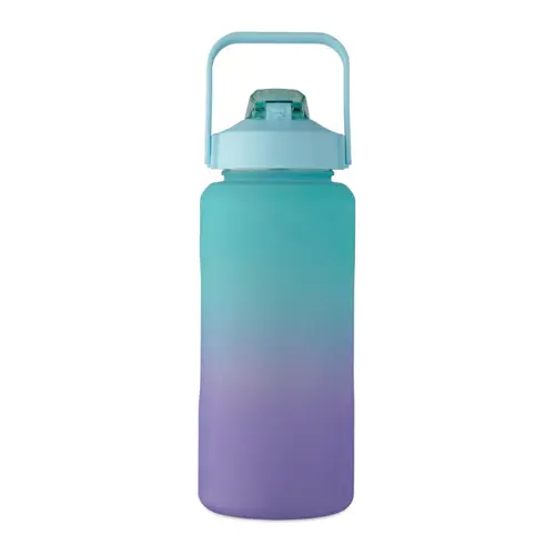 Borraccia motivazionale in RPET con coperchio flip-top e cannuccia da 2000ml