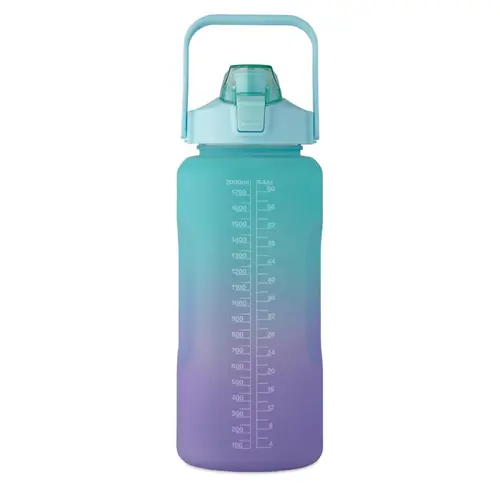 Borraccia motivazionale in RPET con coperchio flip-top e cannuccia da 2000ml