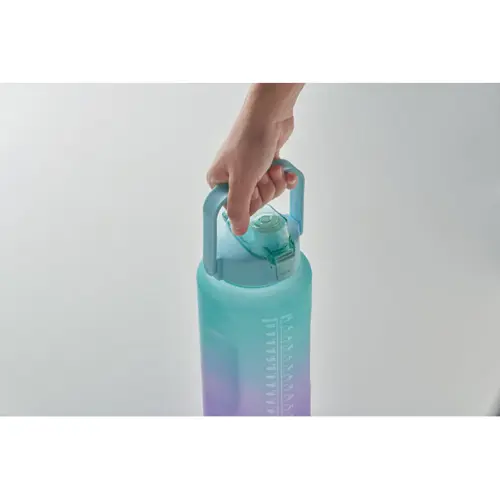 Borraccia motivazionale in RPET con coperchio flip-top e cannuccia da 2000ml