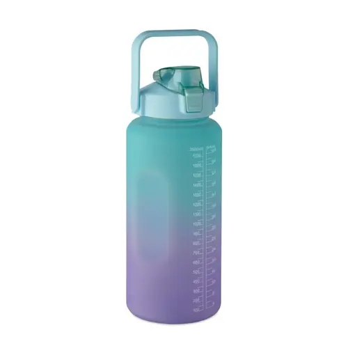 Borraccia motivazionale in RPET con coperchio flip-top e cannuccia da 2000ml