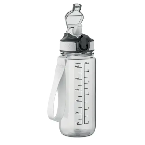 Borraccia sportiva motivazionale in RPET con cannuccia integrata da 700ml