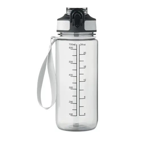 Borraccia sportiva motivazionale in RPET con cannuccia integrata da 700ml