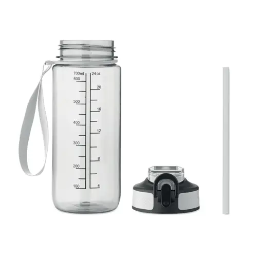 Borraccia sportiva motivazionale in RPET con cannuccia integrata da 700ml
