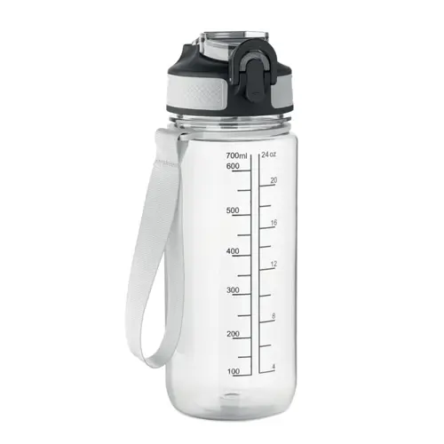 Borraccia sportiva motivazionale in RPET con cannuccia integrata da 700ml