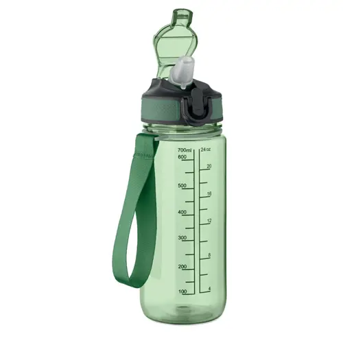 Borraccia sportiva motivazionale in RPET con cannuccia integrata da 700ml