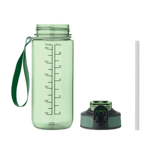 Borraccia sportiva motivazionale in RPET con cannuccia integrata da 700ml
