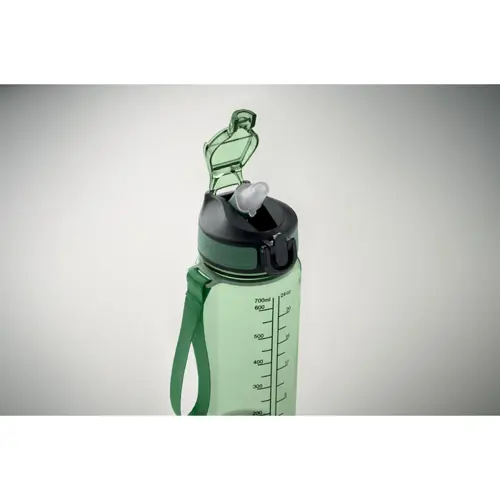 Borraccia sportiva motivazionale in RPET con cannuccia integrata da 700ml