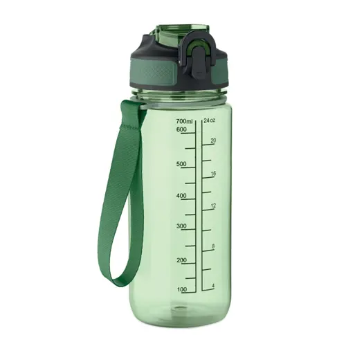 Borraccia sportiva motivazionale in RPET con cannuccia integrata da 700ml
