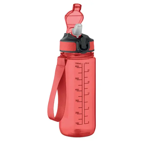 Borraccia sportiva motivazionale in RPET con cannuccia integrata da 700ml