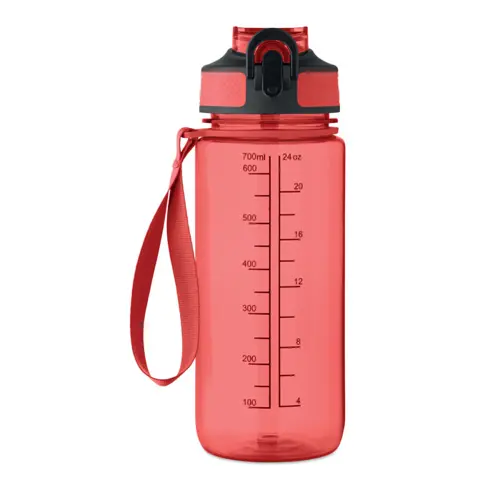 Borraccia sportiva motivazionale in RPET con cannuccia integrata da 700ml