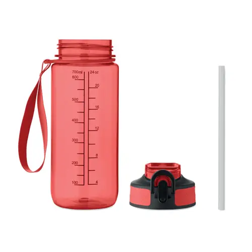 Borraccia sportiva motivazionale in RPET con cannuccia integrata da 700ml