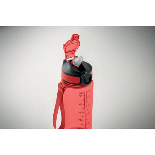 Borraccia sportiva motivazionale in RPET con cannuccia integrata da 700ml