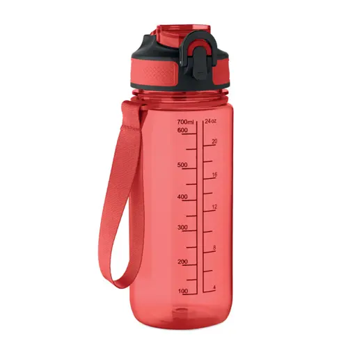 Borraccia sportiva motivazionale in RPET con cannuccia integrata da 700ml
