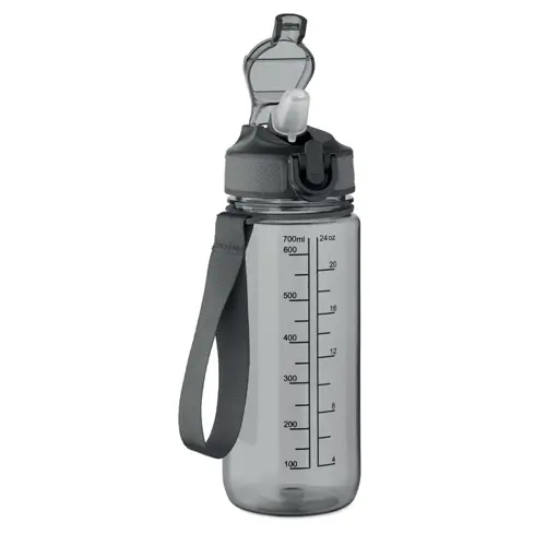 Borraccia sportiva motivazionale in RPET con cannuccia integrata da 700ml
