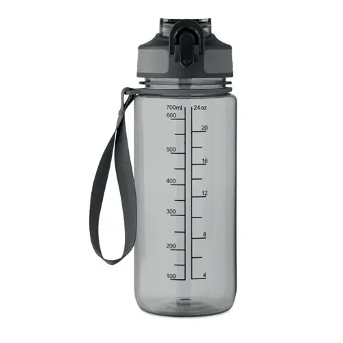 Borraccia sportiva motivazionale in RPET con cannuccia integrata da 700ml