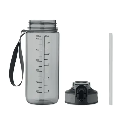 Borraccia sportiva motivazionale in RPET con cannuccia integrata da 700ml