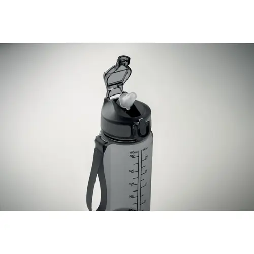 Borraccia sportiva motivazionale in RPET con cannuccia integrata da 700ml