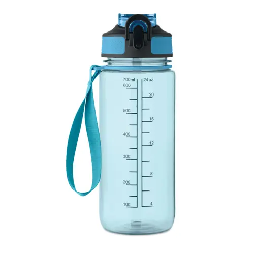 Borraccia sportiva motivazionale in RPET con cannuccia integrata da 700ml